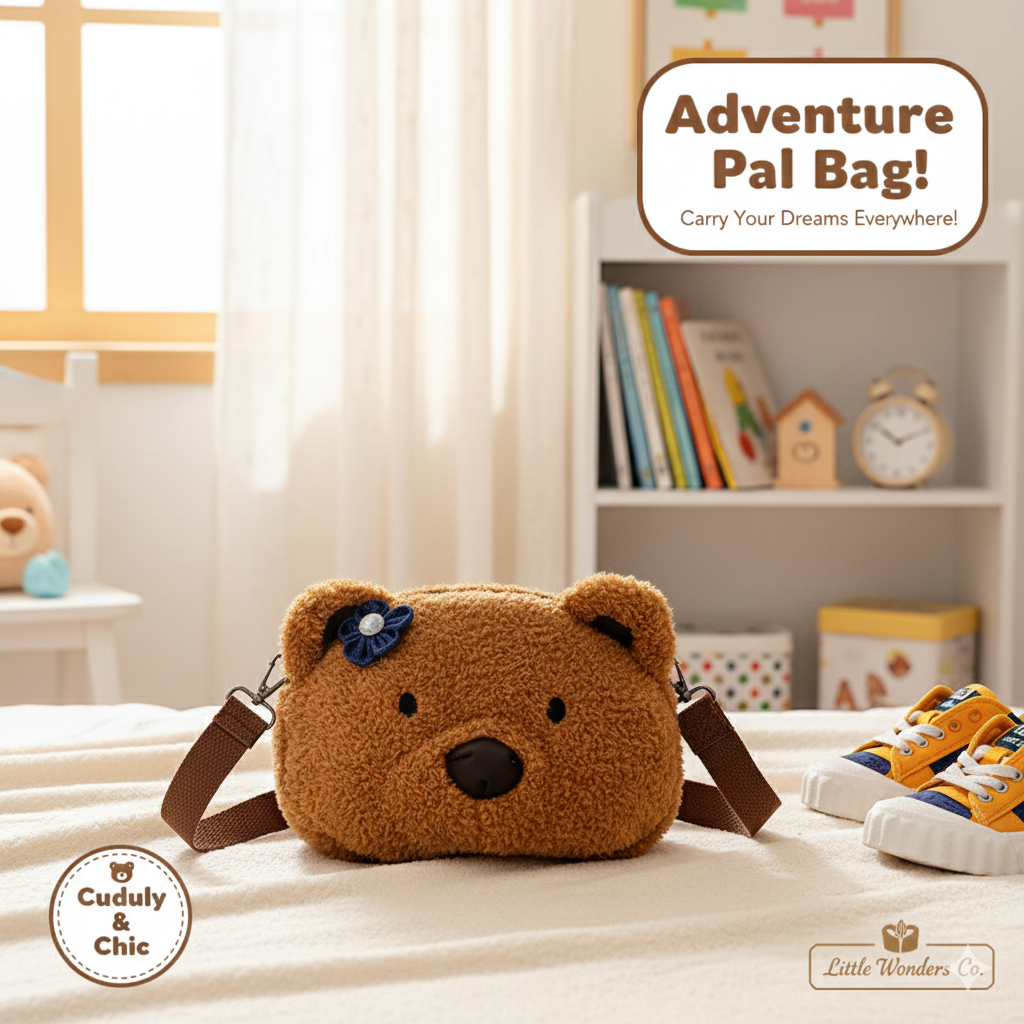 Plush Teddy Bear Crossbody Bag