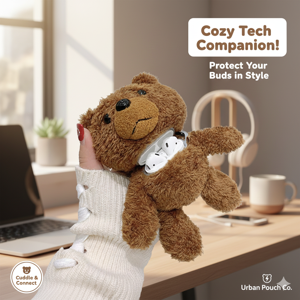 Teddy Bear Plush AirPods Pro Case