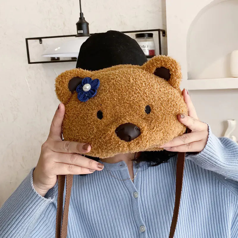 Plush Teddy Bear Crossbody Bag